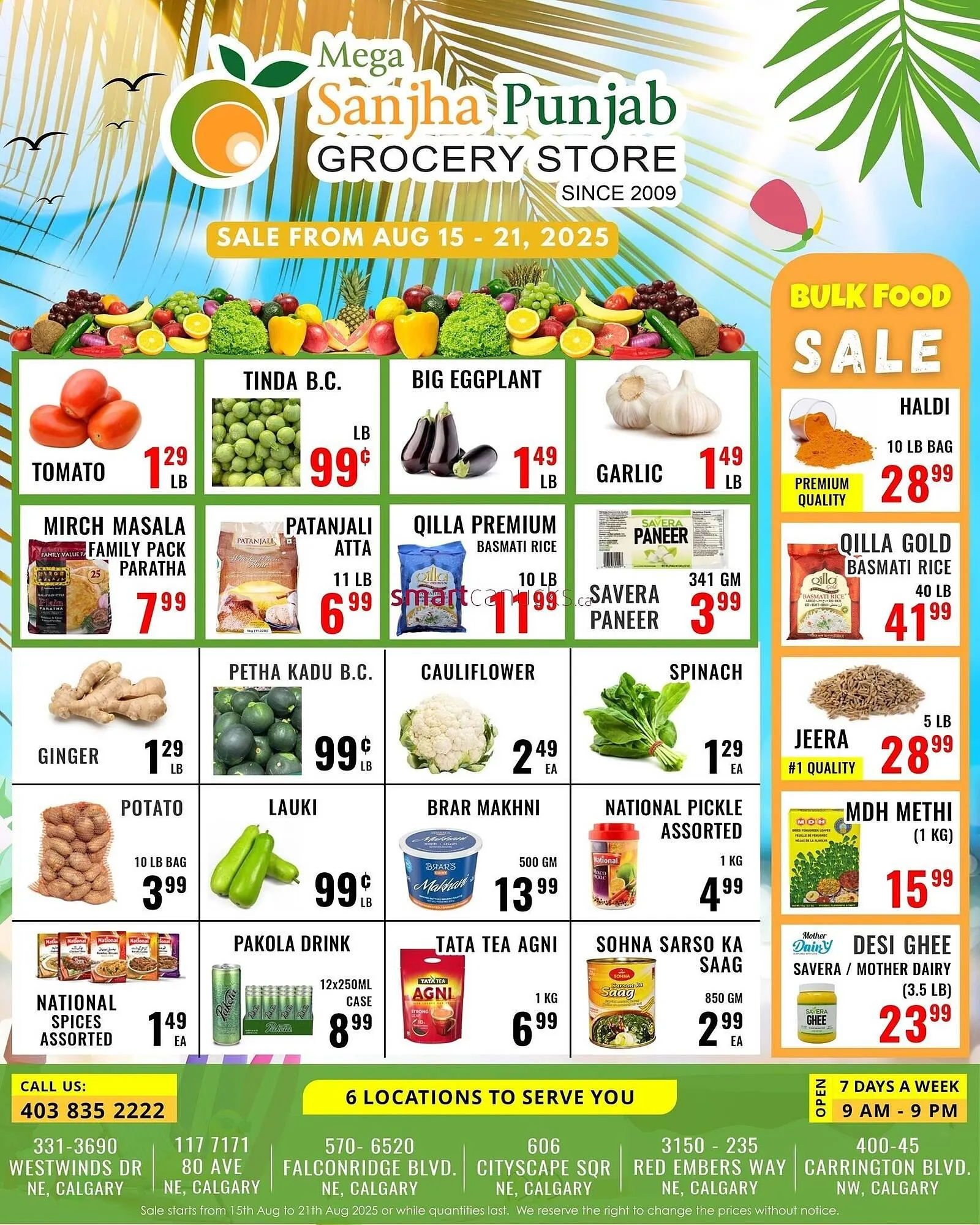 Mega Sanjha Punjab Grocery Store flyer from August 15 to August 21 2025 - flyer page 1