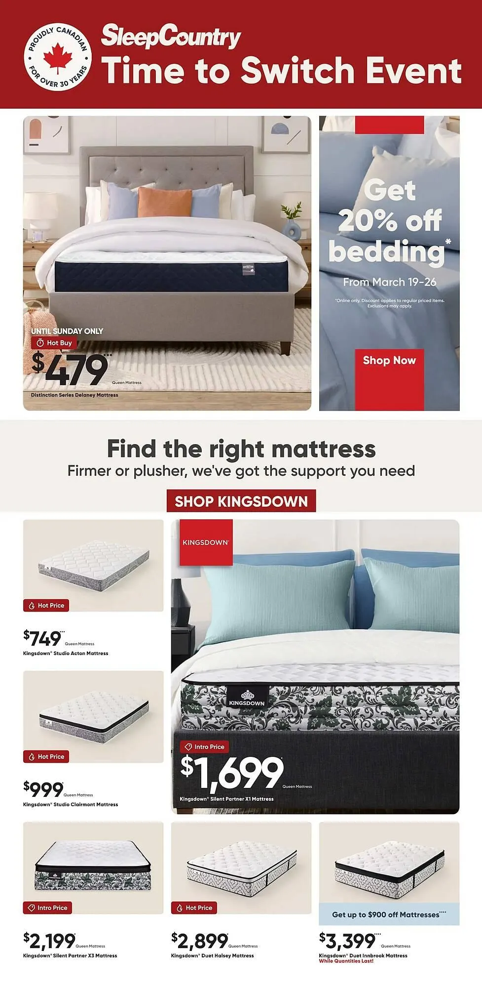 Sleep Country flyer - 1