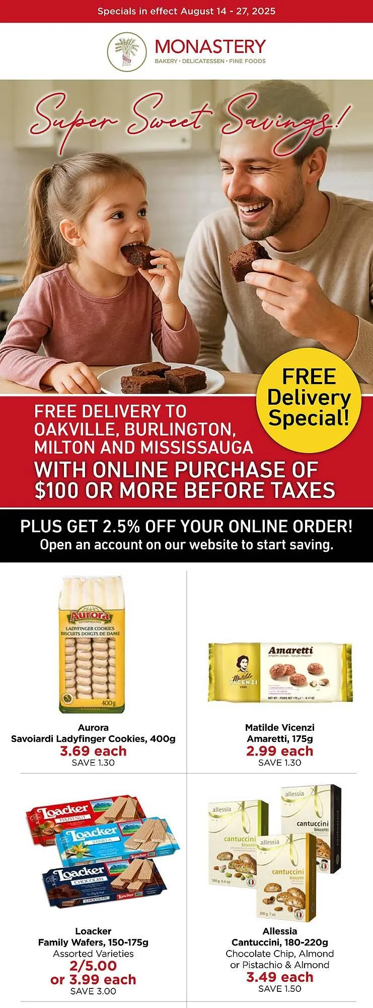 Monastery Bakery flyer from August 14 to August 20 2025 - flyer page 1