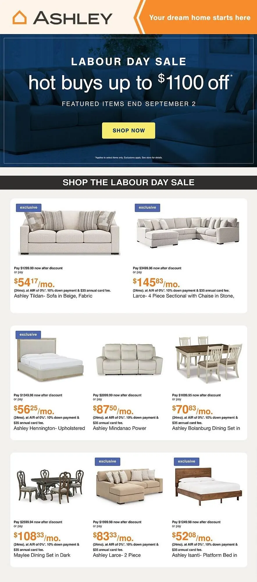 Ashley Furniture flyer from August 29 to September 4 2025 - flyer page 1
