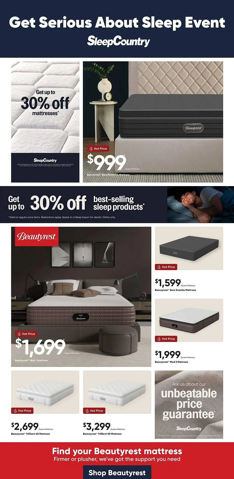 Sleep Country flyer from August 21 to August 27 2025 - flyer page 1