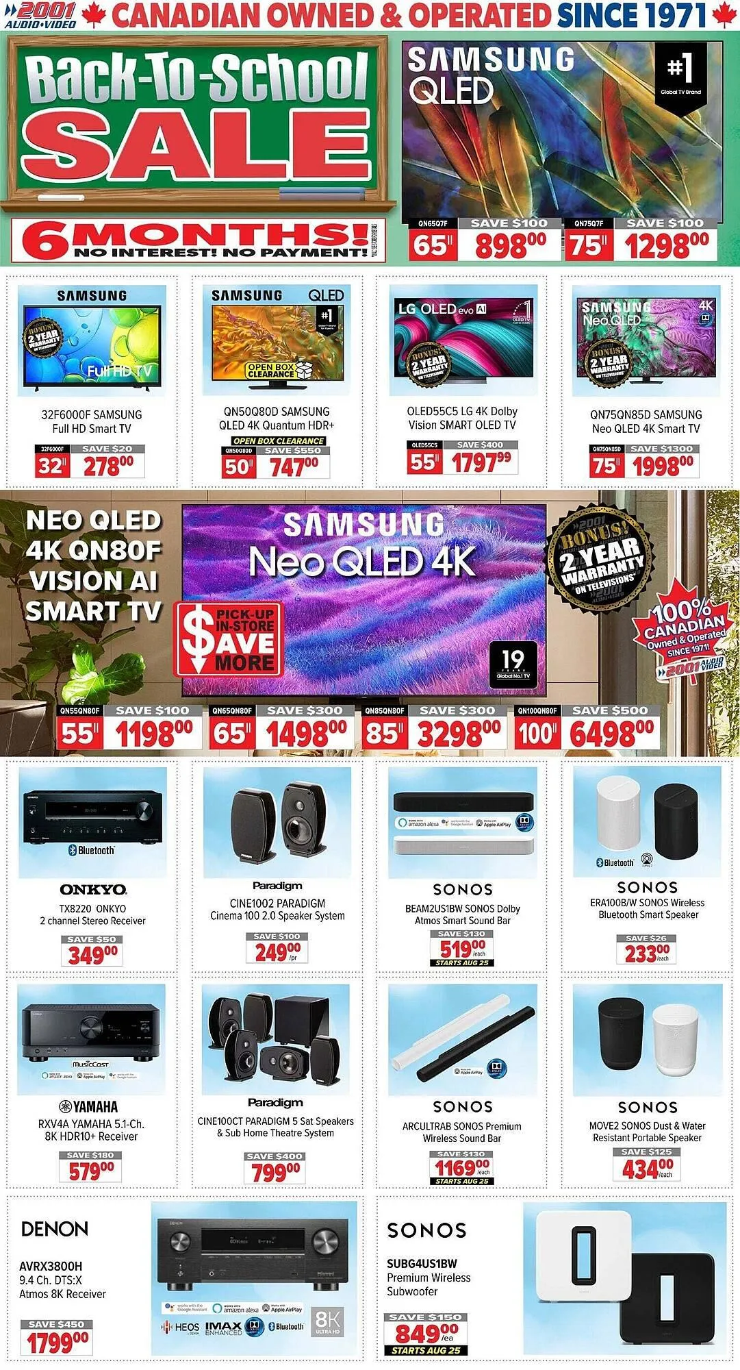2001 Audio Video flyer from August 22 to August 29 2025 - flyer page 1