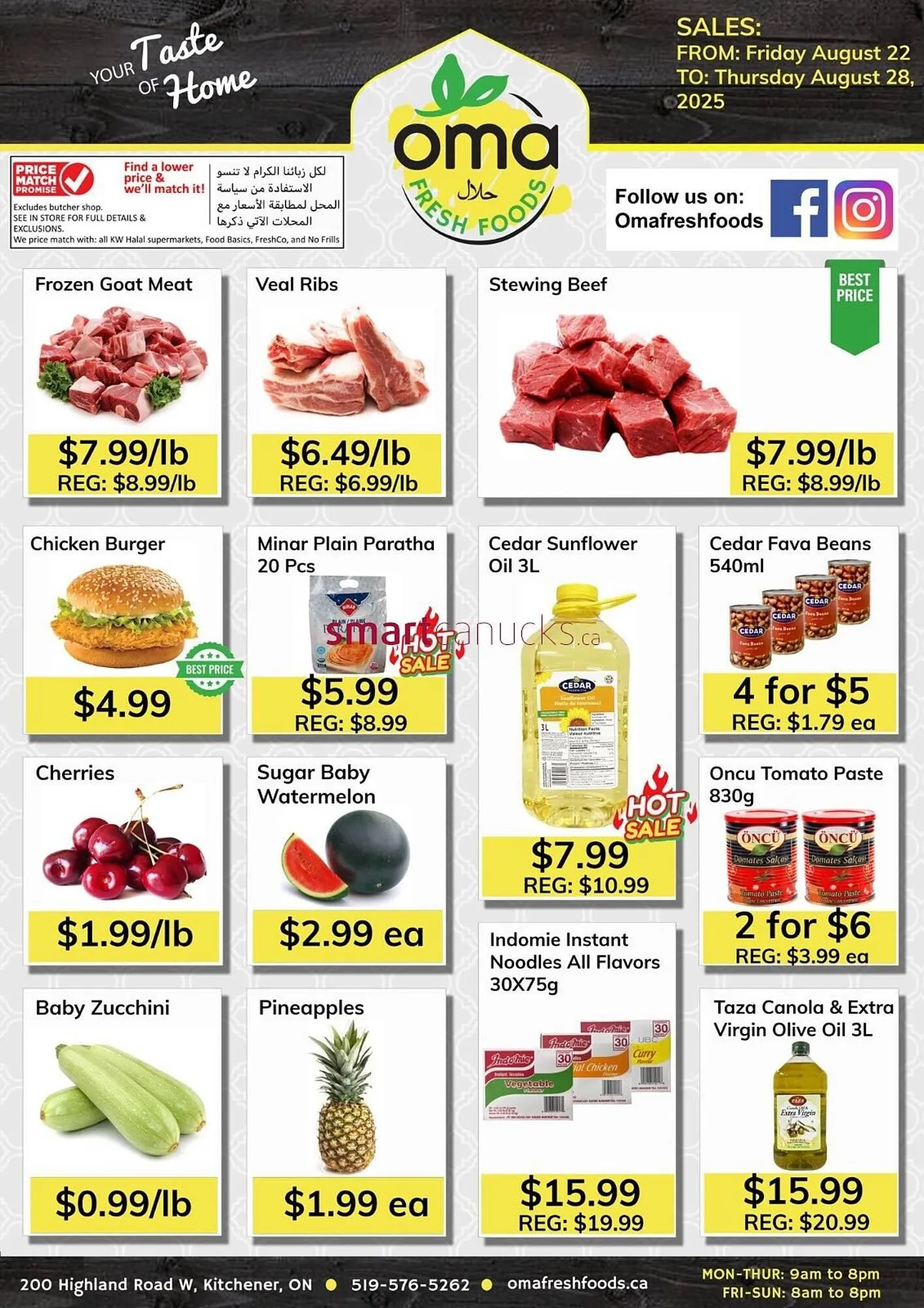 Oma Fresh Foods flyer from August 22 to August 28 2025 - flyer page 1