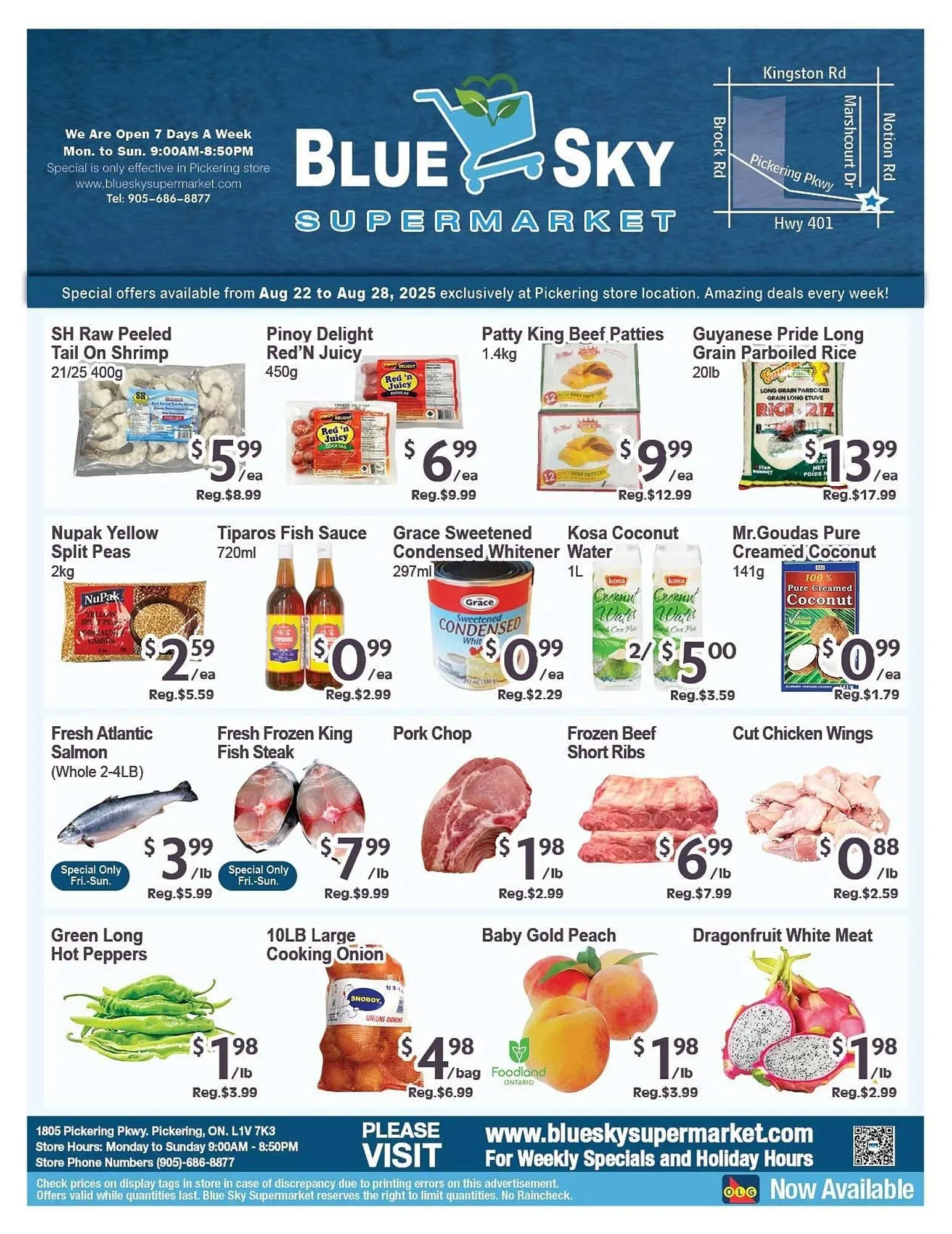 Blue Sky Supermarket flyer from August 22 to August 28 2025 - flyer page 1