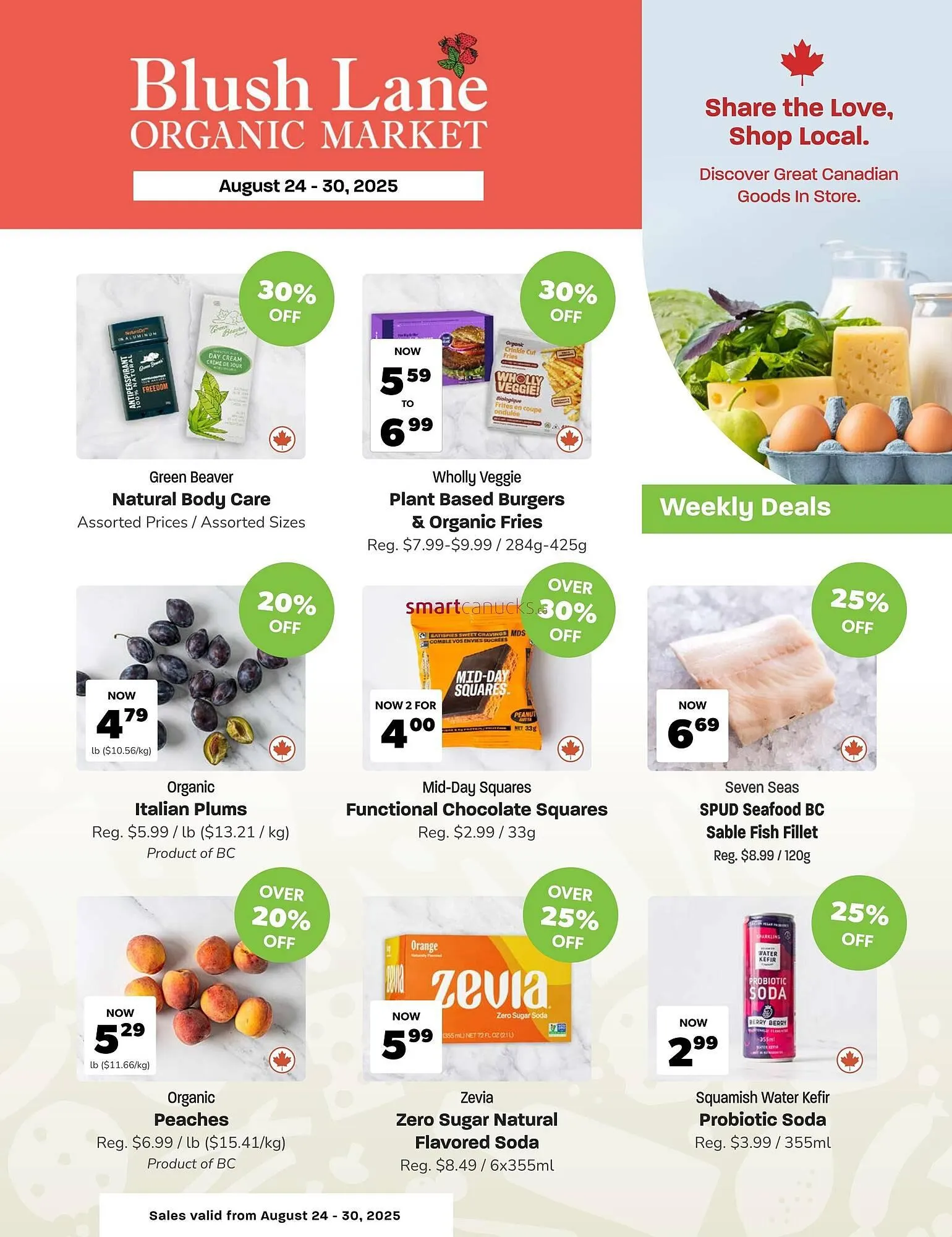 Blush Lane Organics flyer from August 24 to August 30 2025 - flyer page 1