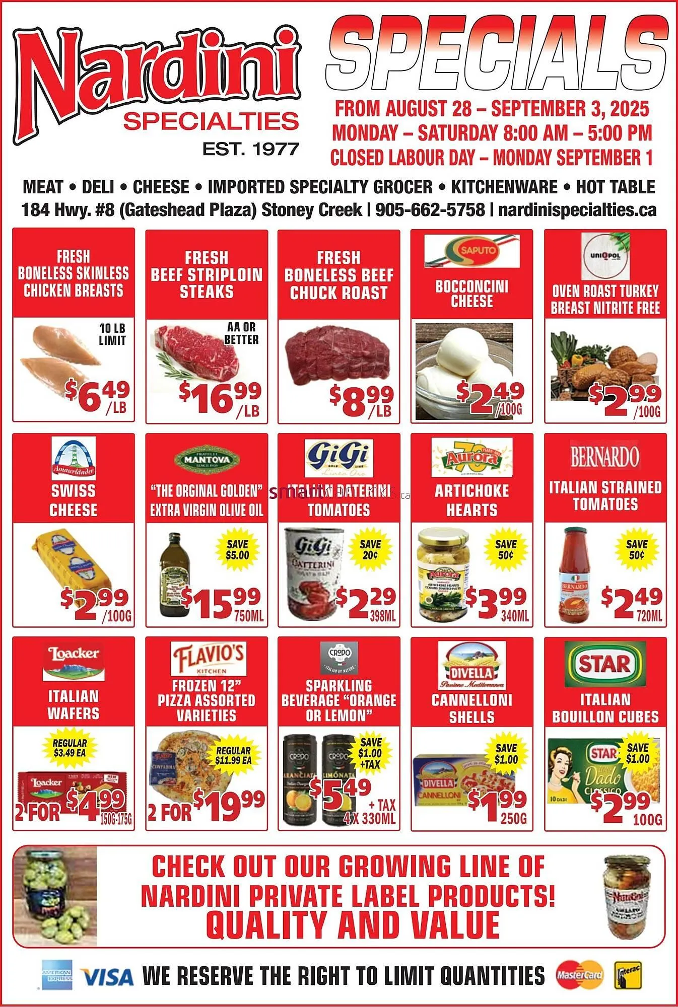 Nardini Specialties flyer from August 28 to September 3 2025 - flyer page 1