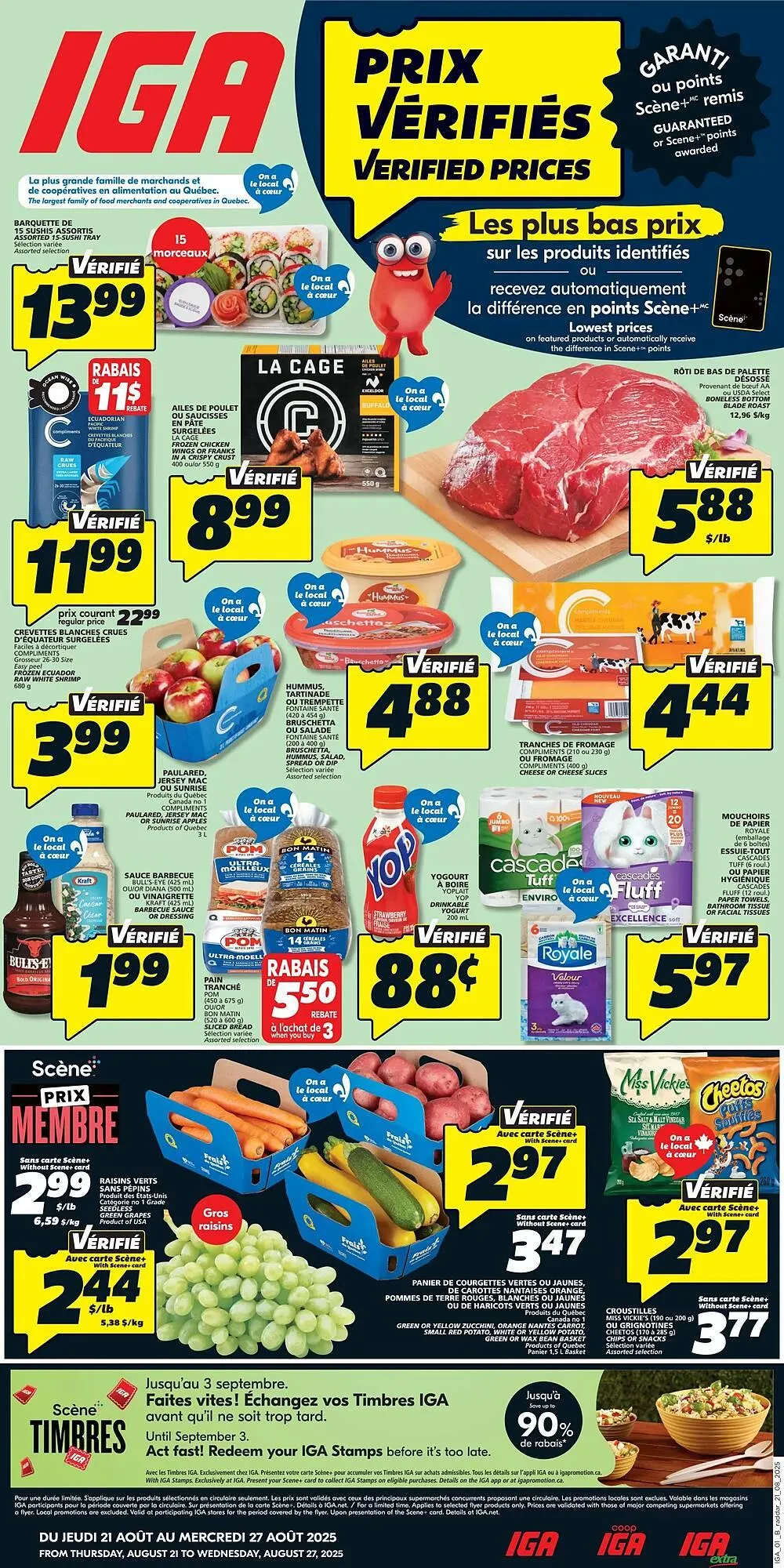 IGA flyer from August 21 to August 27 2025 - flyer page 1