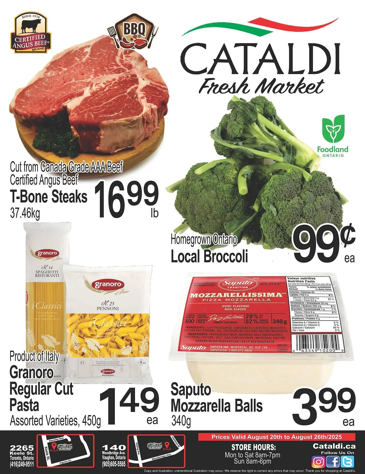 Cataldi Fresh Market flyer from August 20 to August 26 2025 - flyer page 1