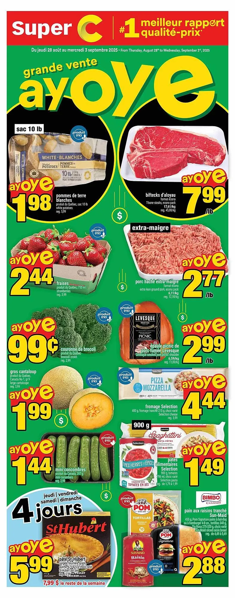 Super C flyer from August 28 to September 4 2025 - flyer page 1