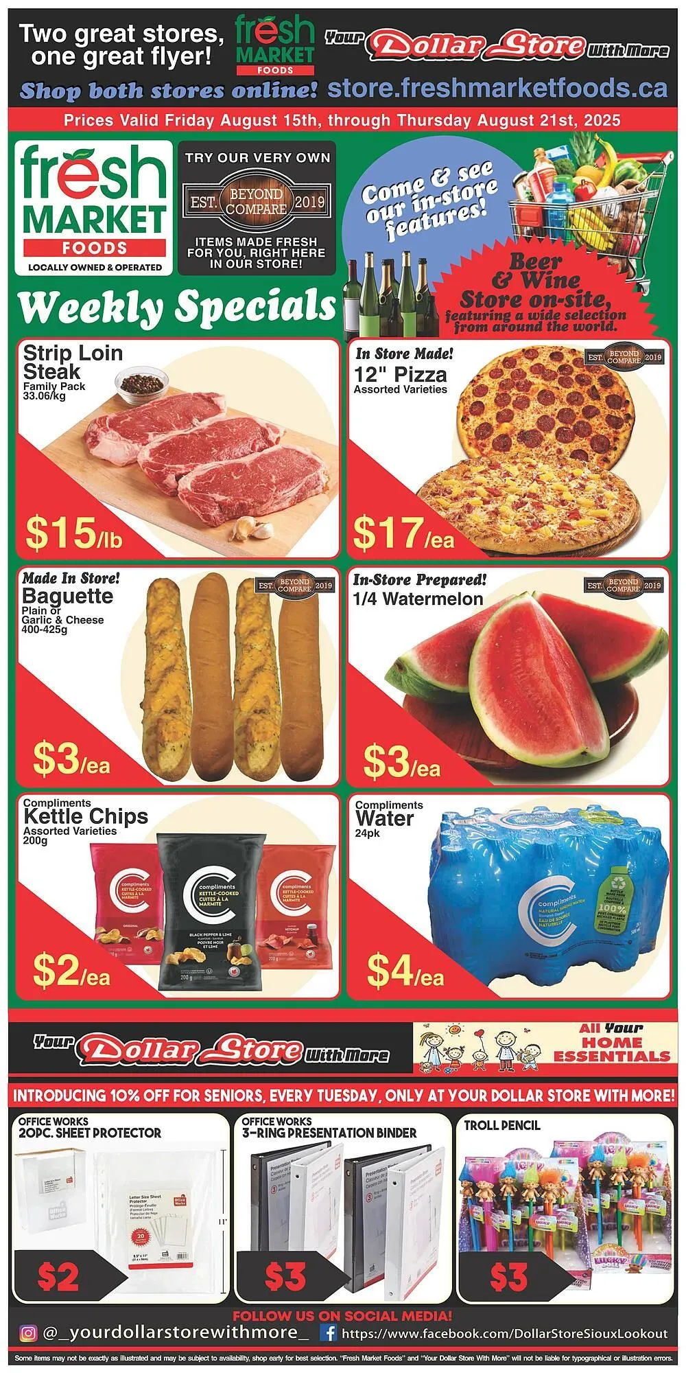 Fresh Market Foods flyer from August 15 to August 21 2025 - flyer page 1