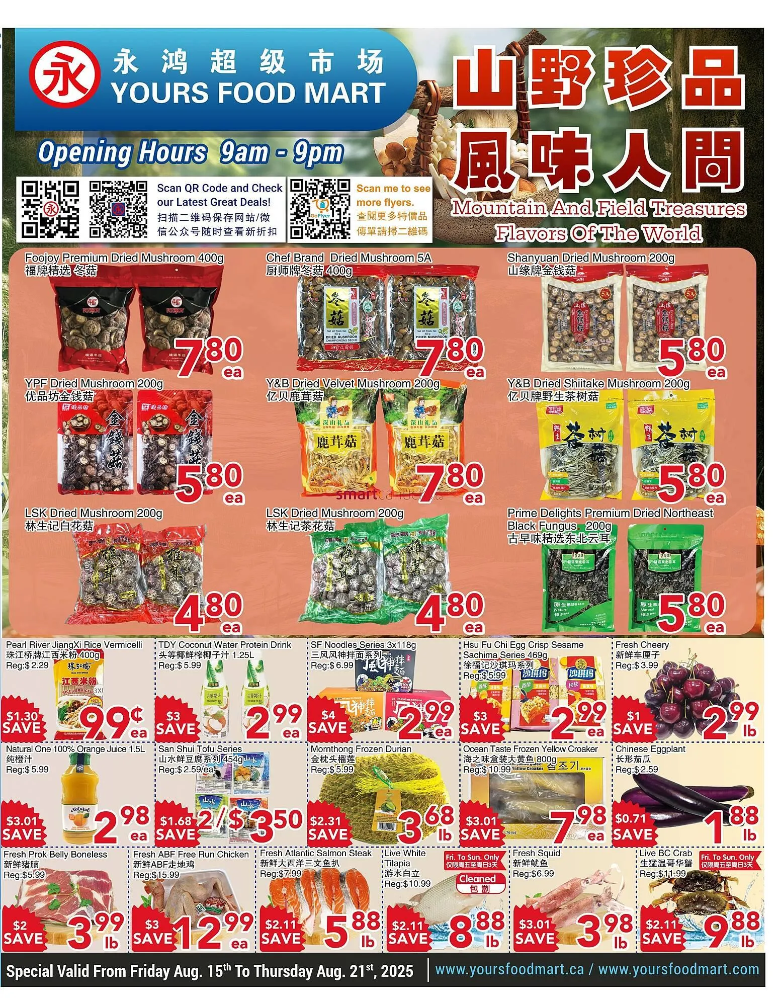 Yours Food Mart flyer from August 15 to August 21 2025 - flyer page 1