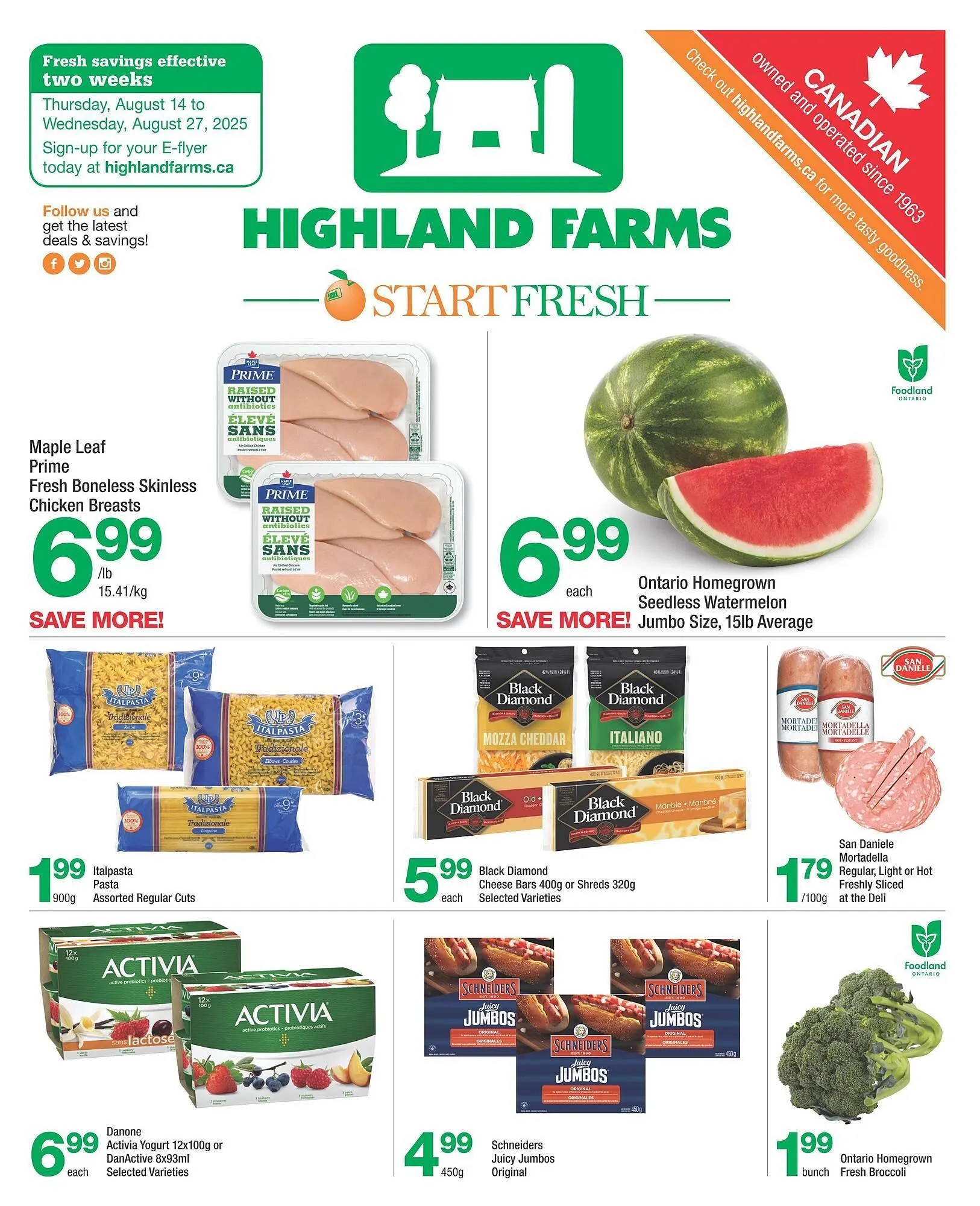 Highland Farms flyer from August 7 to September 3 2025 - flyer page 1