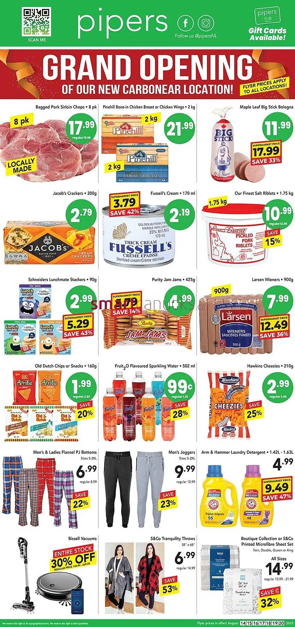 Pipers flyer from August 14 to August 20 2025 - flyer page 1