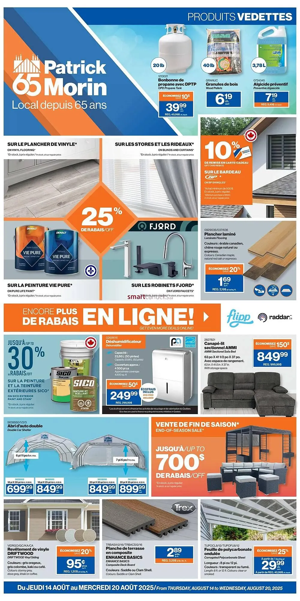 Patrick Morin flyer from August 14 to August 27 2025 - flyer page 1