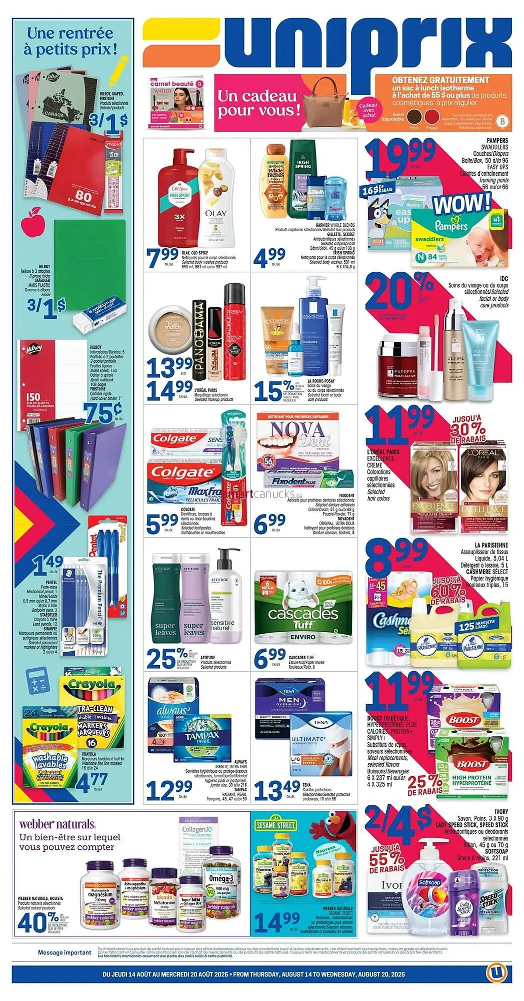 Uniprix flyer from August 14 to August 27 2025 - flyer page 1