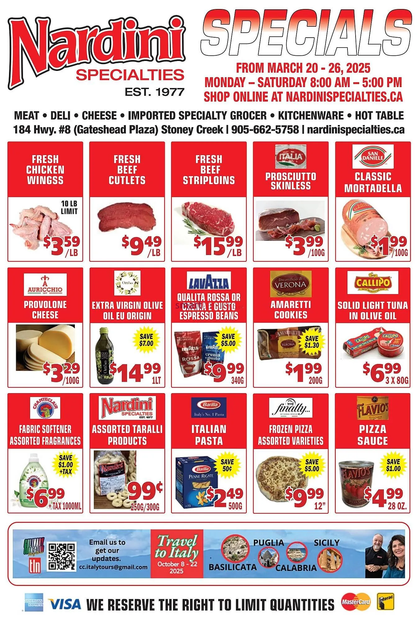 Nardini Specialties flyer - 1