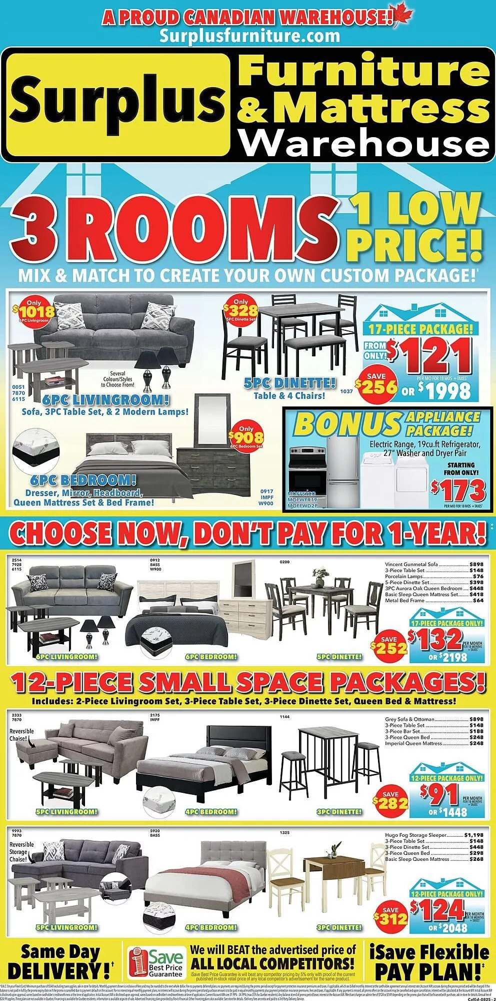 Surplus Furniture flyer from August 11 to August 18 2025 - flyer page 1