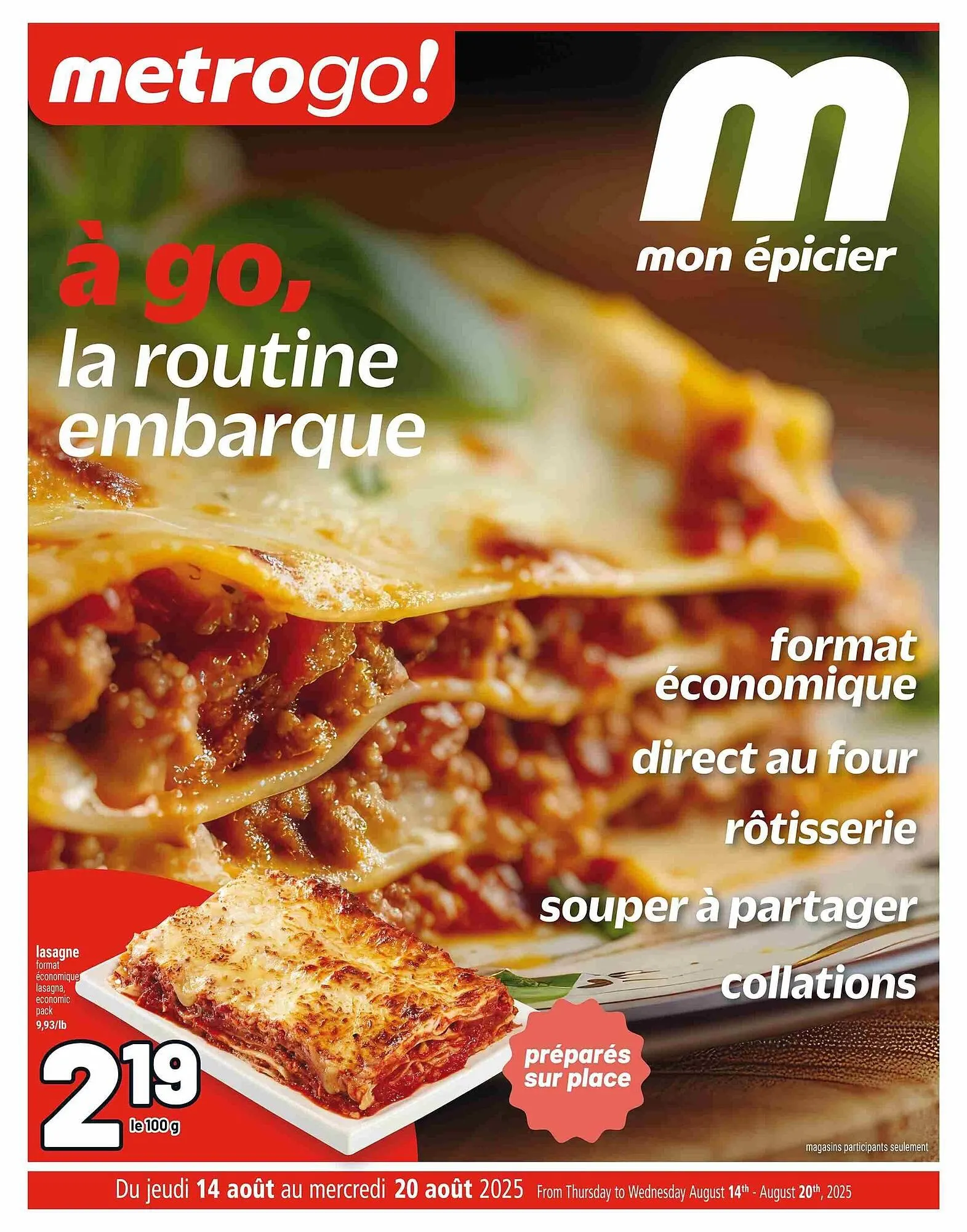 Metro flyer from August 14 to August 21 2025 - flyer page 1