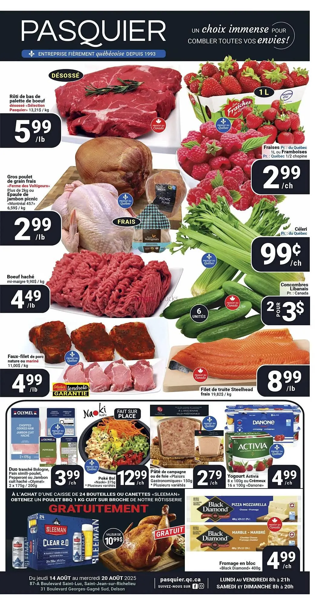 Pasquier flyer from August 14 to August 27 2025 - flyer page 1