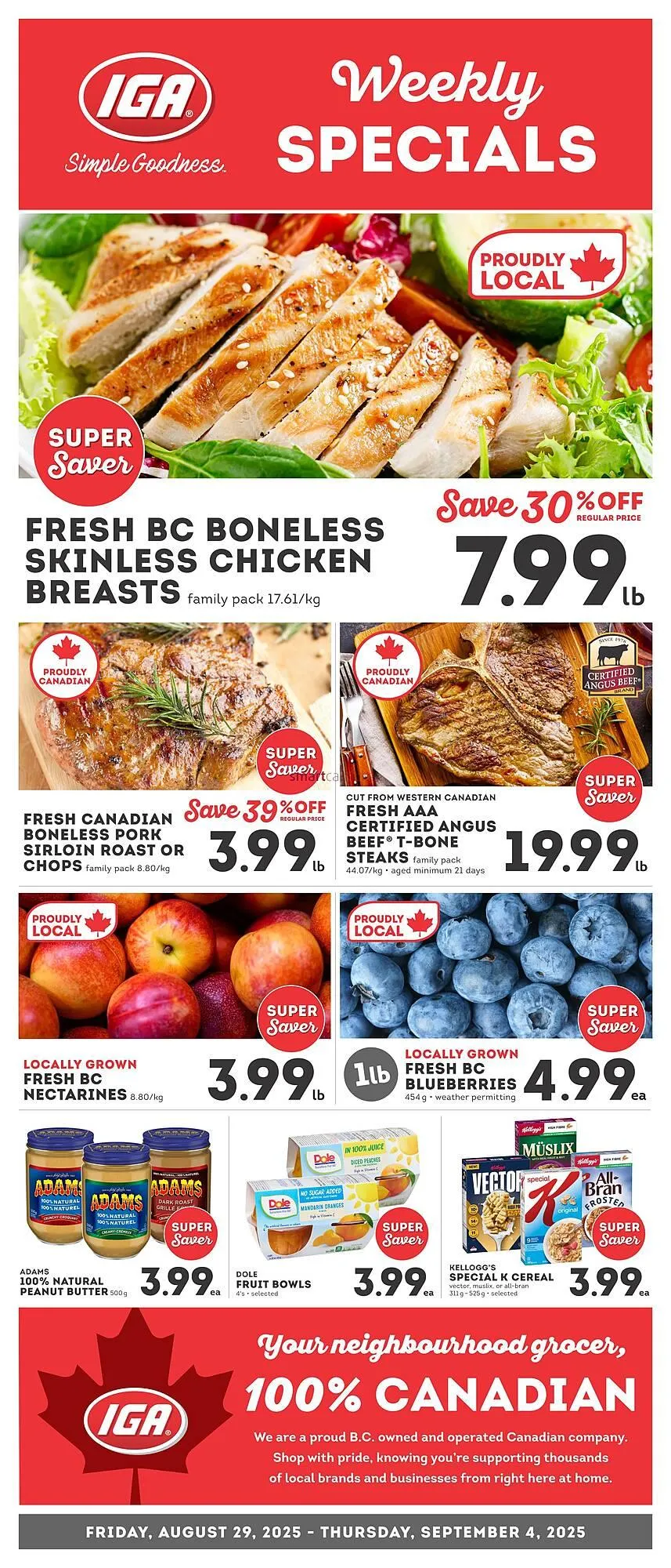 IGA flyer from August 28 to September 3 2025 - flyer page 1