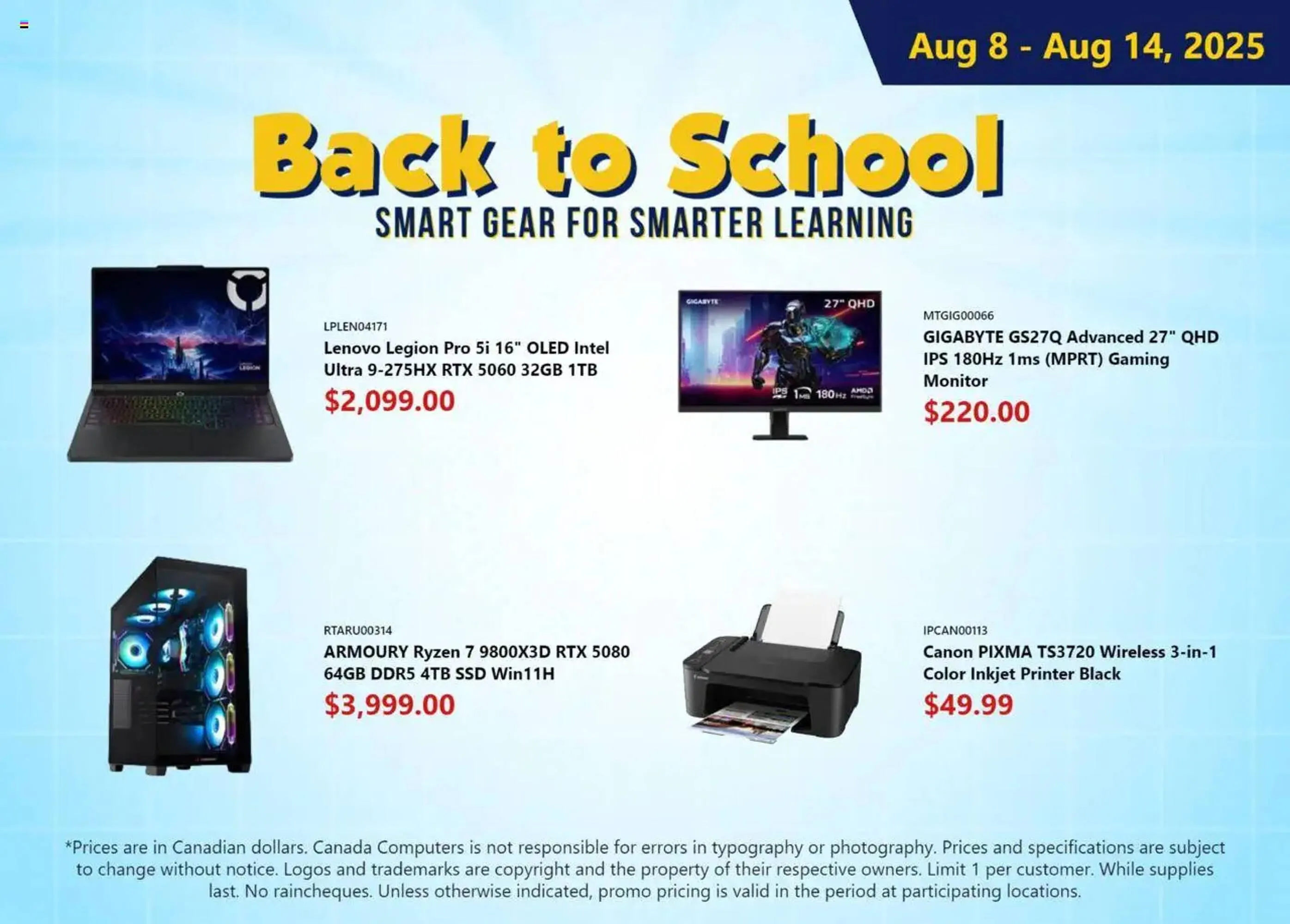 Canada Computers flyer from August 8 to August 15 2025 - flyer page 1