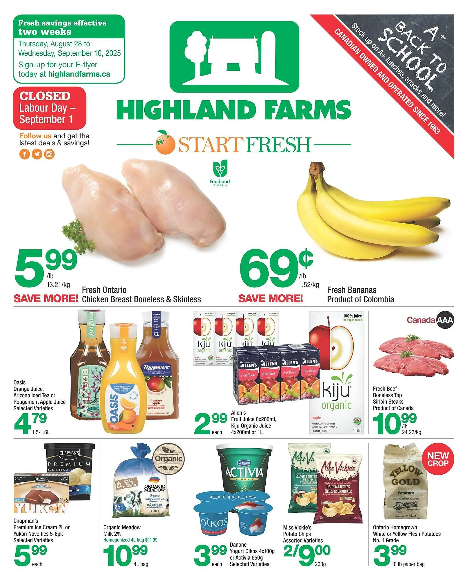 Highland Farms flyer from August 29 to September 4 2025 - flyer page 1