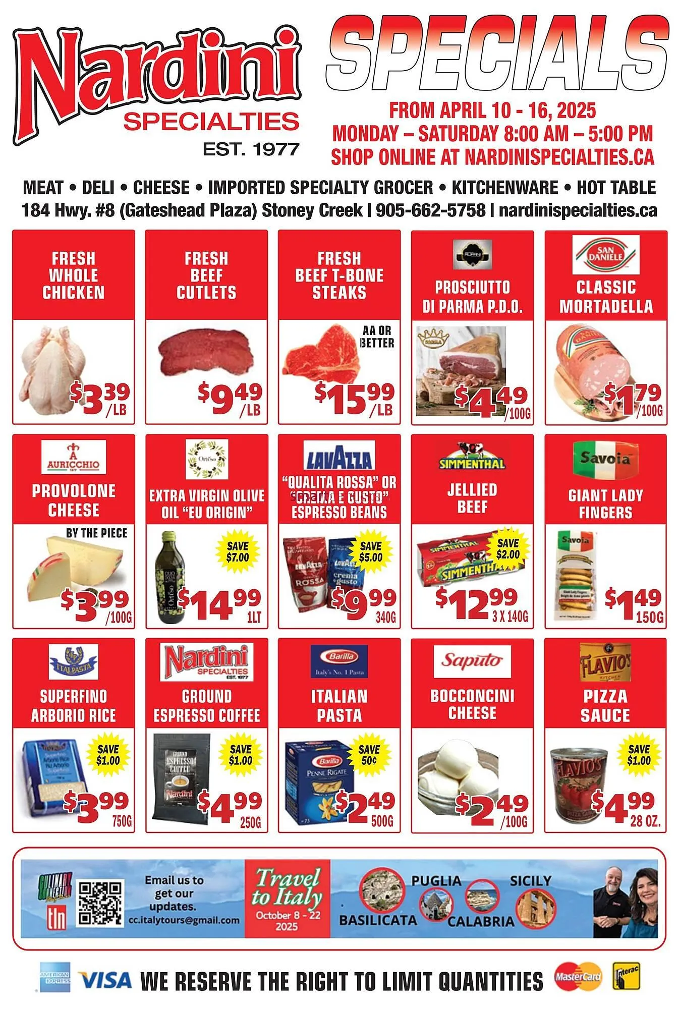 Nardini Specialties flyer - 1