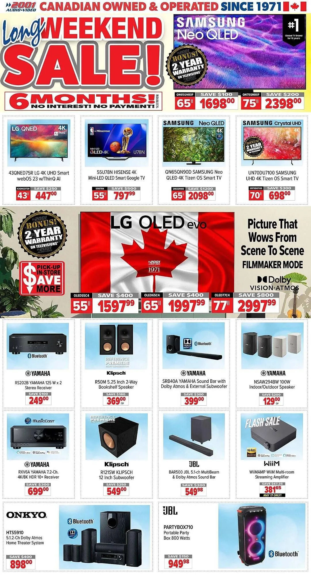 2001 Audio Video flyer from May 16 to May 23 2025 - flyer page 1