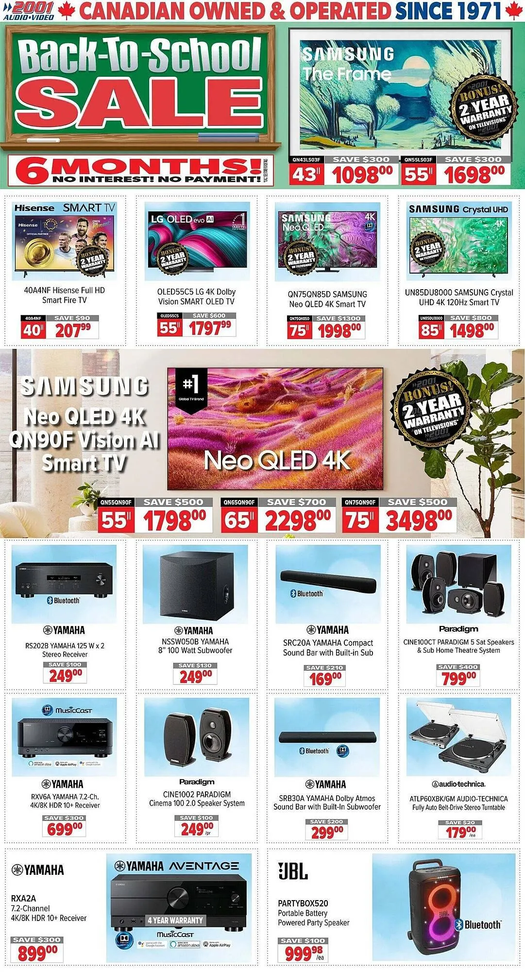 2001 Audio Video flyer from August 15 to August 28 2025 - flyer page 1