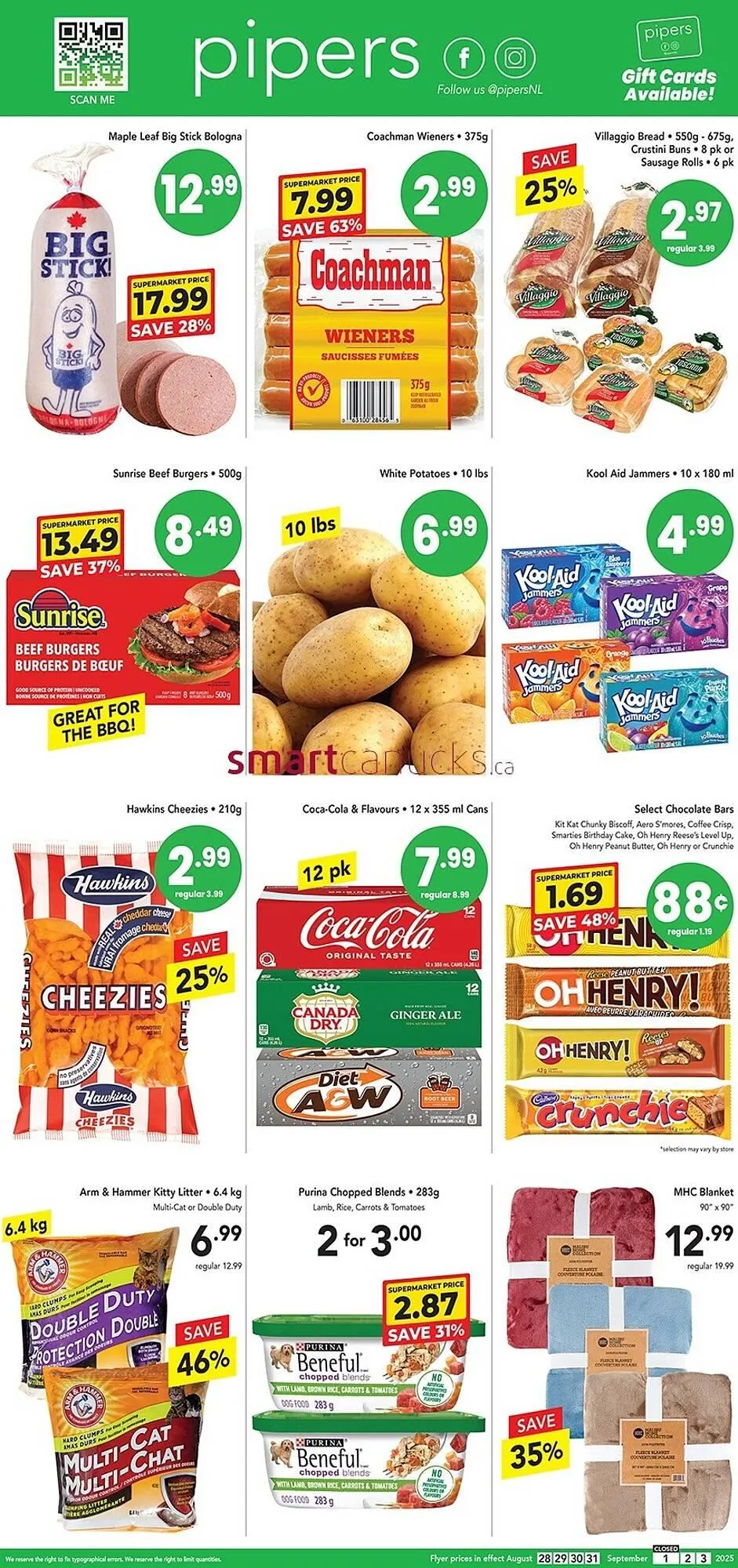 Pipers flyer from August 28 to September 10 2025 - flyer page 1