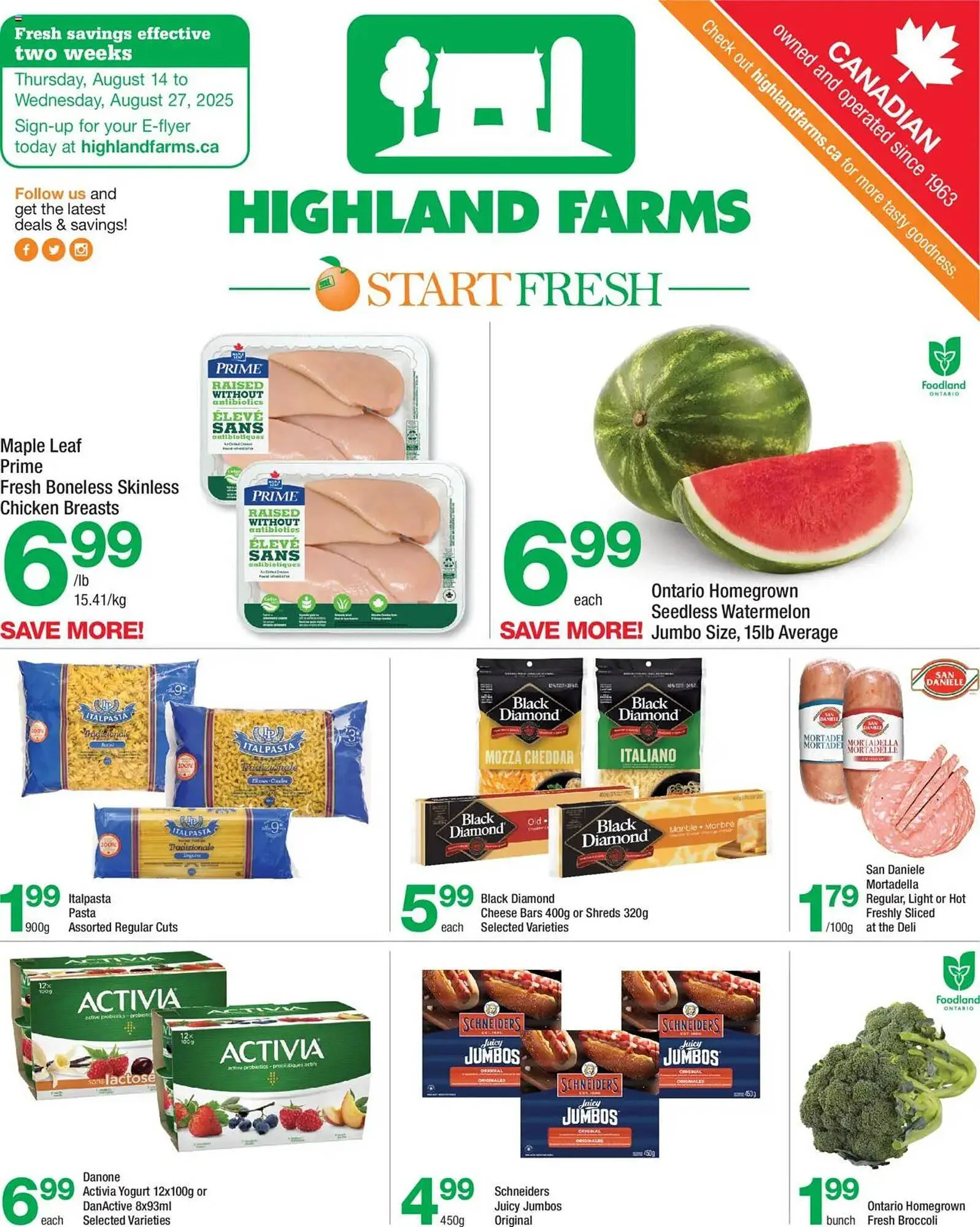 Highland Farms flyer from August 14 to August 27 2025 - flyer page 1