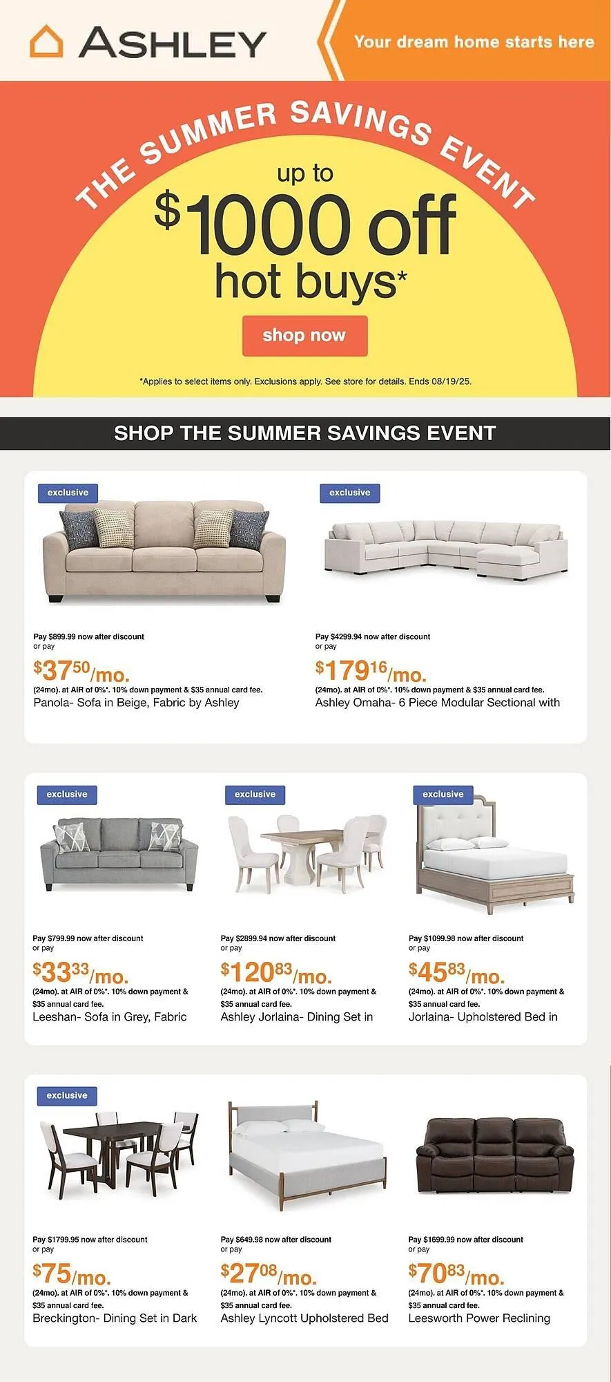 Ashley Furniture flyer from August 7 to September 3 2025 - flyer page 1