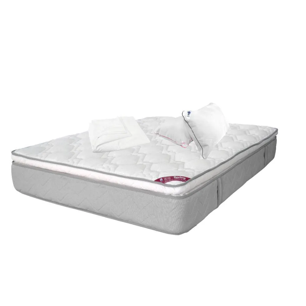 Combo New Healthy + Protector + Set Almohadas Hombre y Mujer Semi Doble