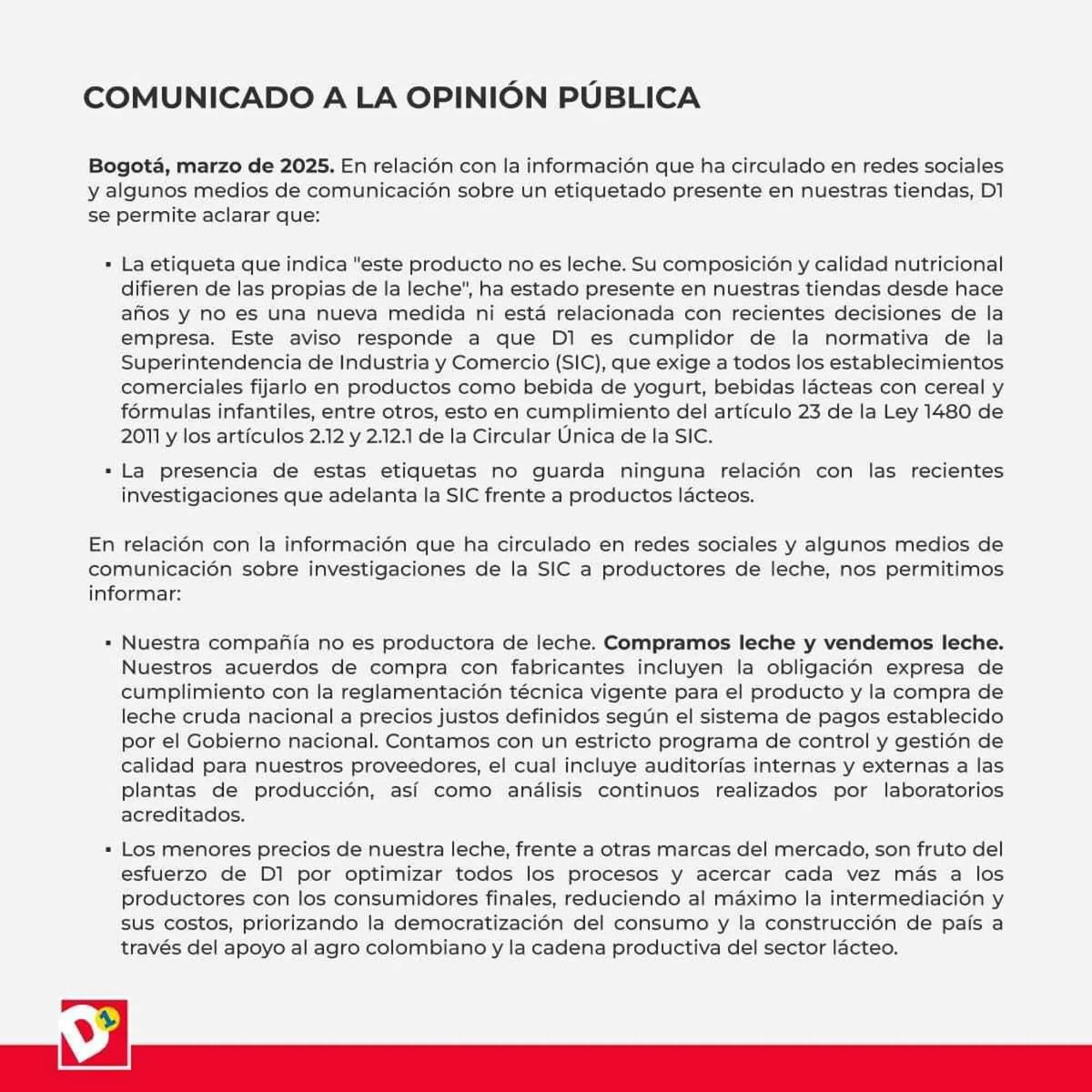 Catalogo de Catálogo Tiendas D1 13 de marzo al 15 de marzo 2025 - Pag 1