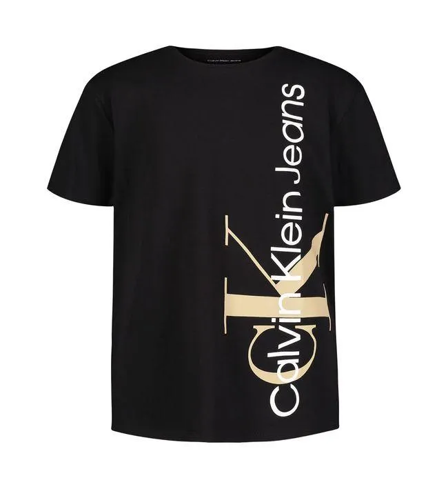 Camiseta Negro Para Niño Con Logo Vertical