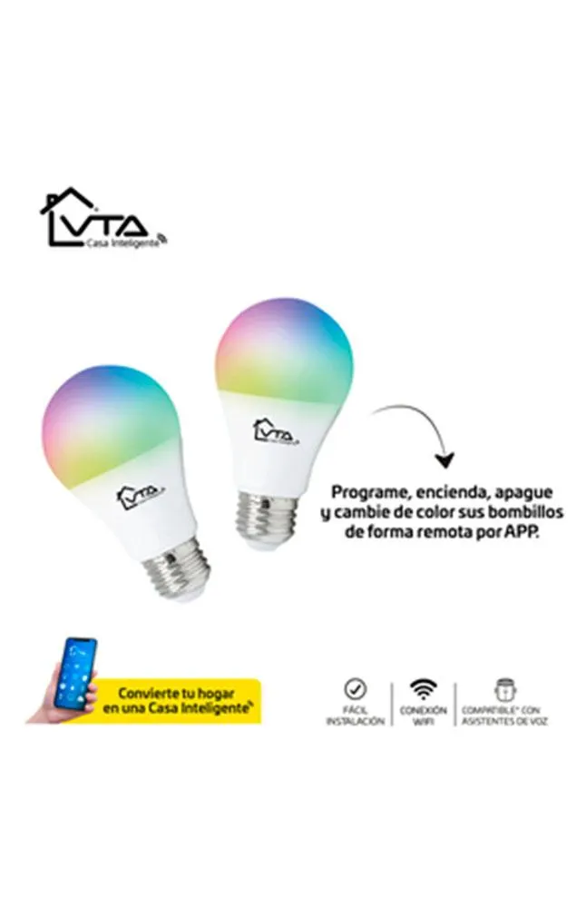 Bombillo Inteligente LED WIFI VTA x 2 unds