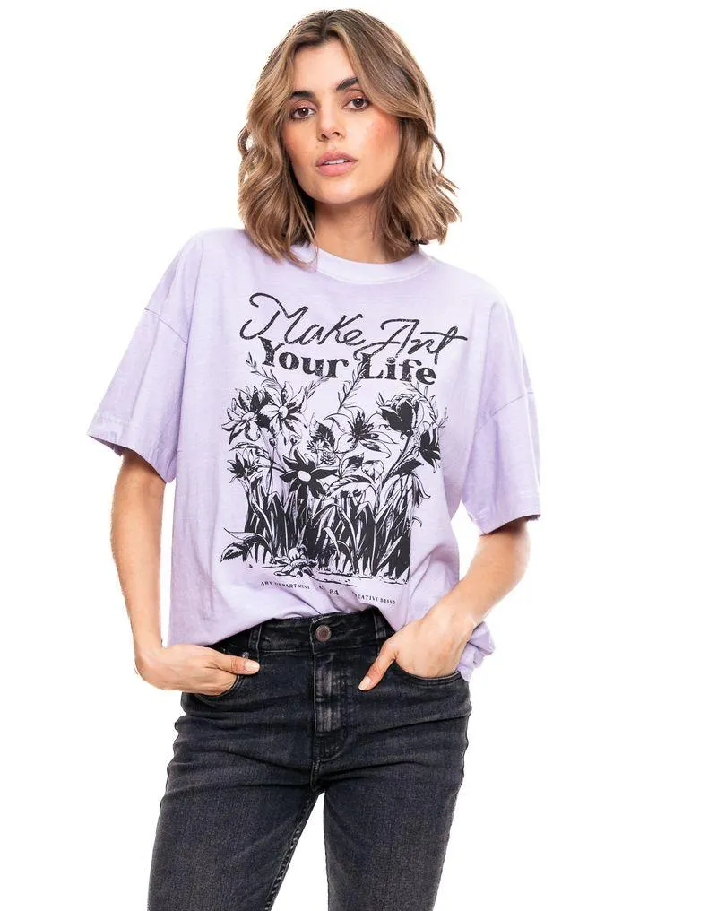 Camiseta Manga Corta Con Estampado En Frente