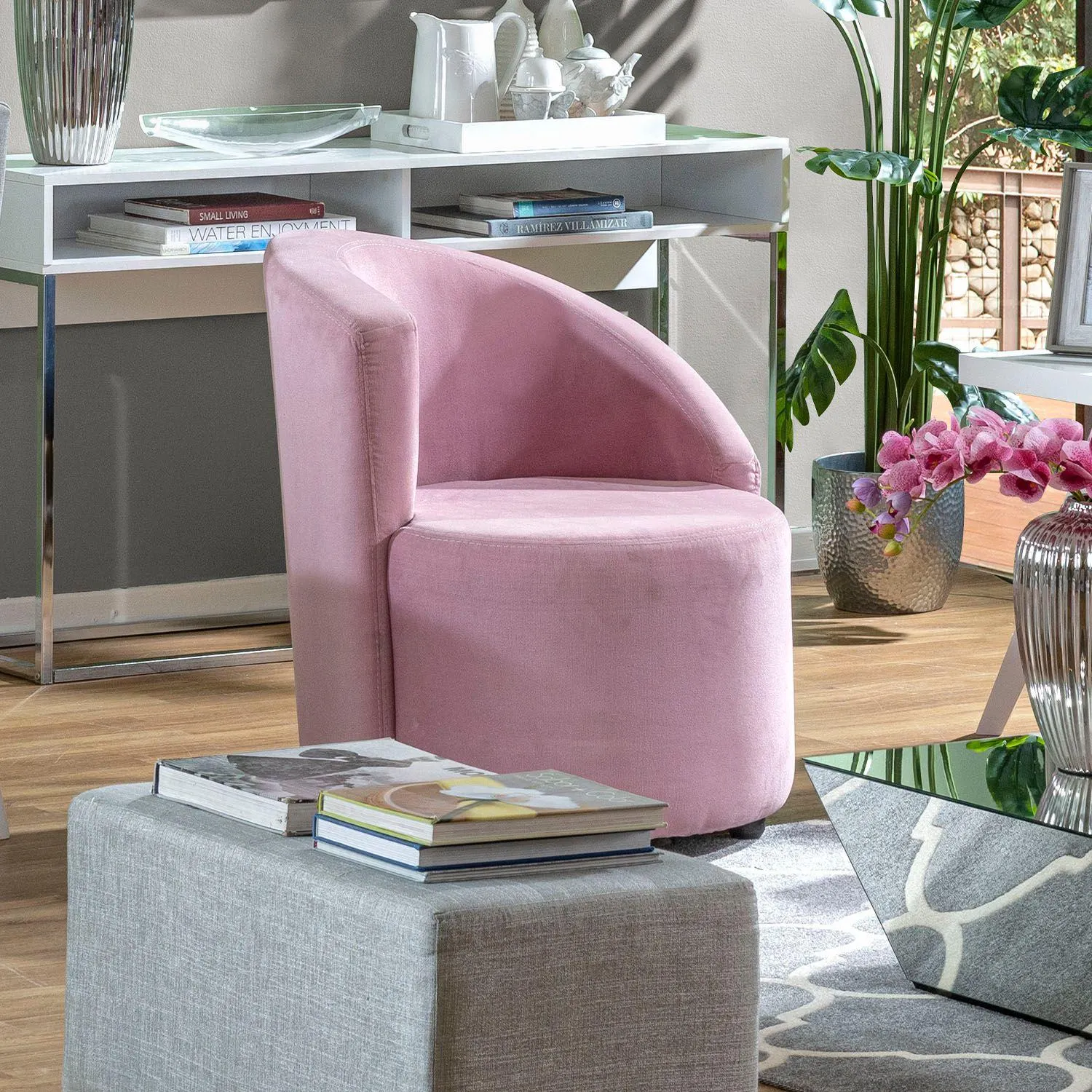 Poltrona Bell Microfibra London Rosa