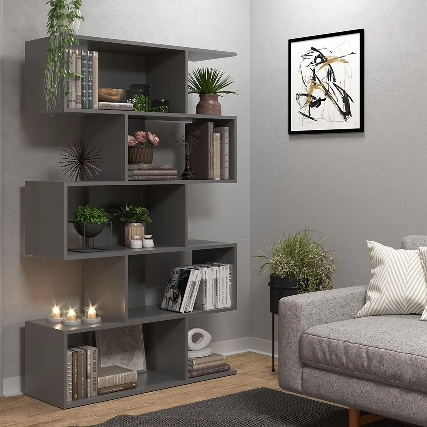 Biblioteca Axxis Gris 90X144X30