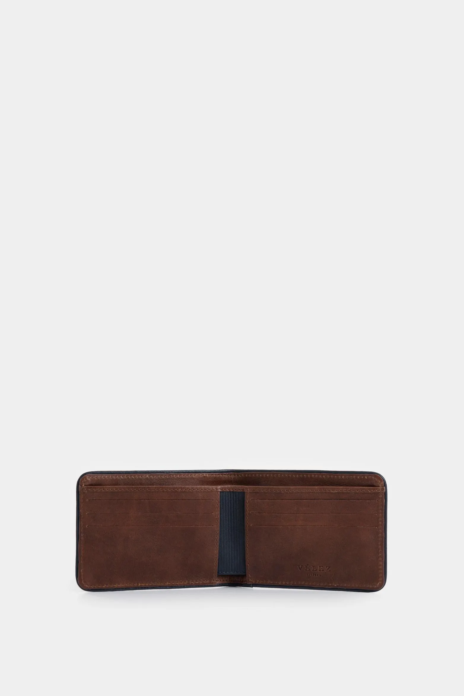 Billetera Pegasus de cuero para hombre detalle contraste
