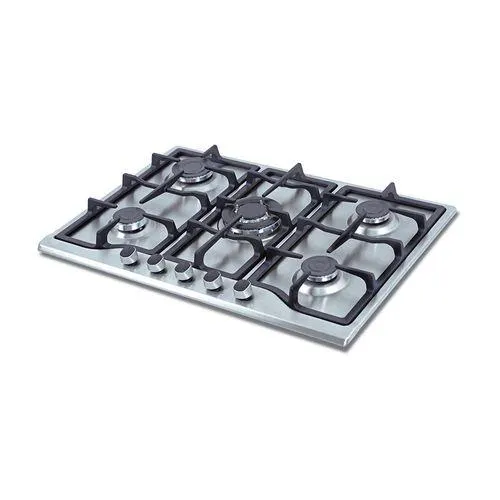Estufa de empotrar en acero inoxidable Challenger de cinco puestos de 76cm gas natural. SI6951. - SI 6951 EI