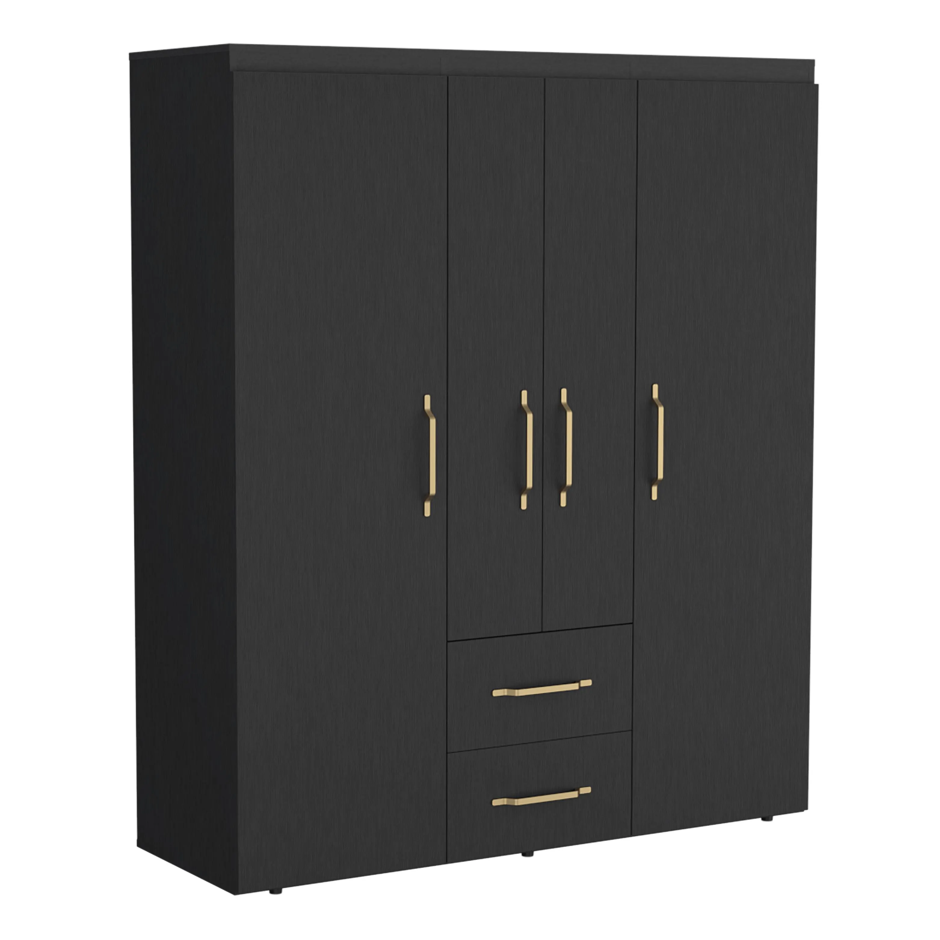 Closet Eco Golden, Wengue y Dorado, Variedad de Entrepaños y Seis Puertas Abatibles