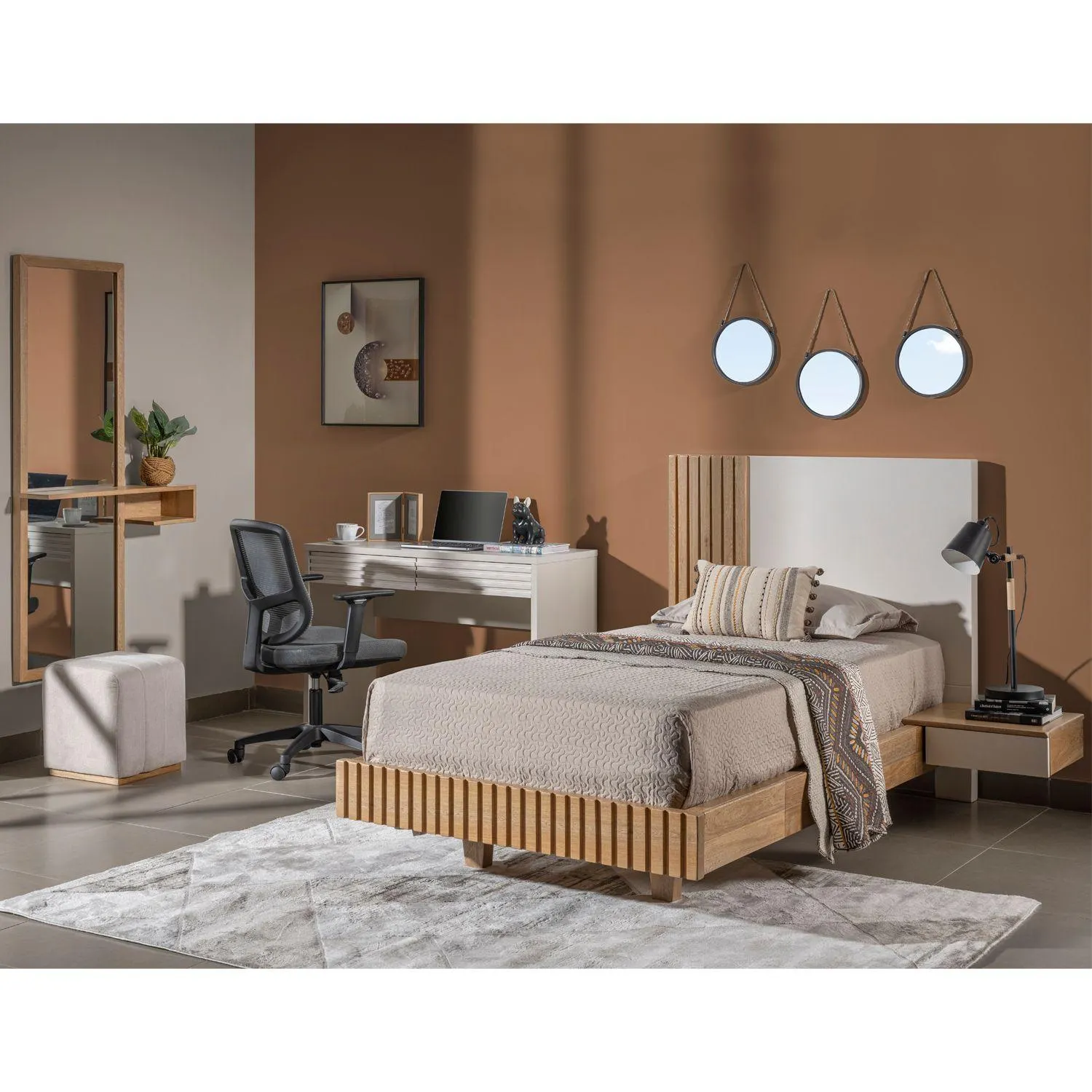 Alcoba Juvenil 1.00 Denzel Natural,Off White