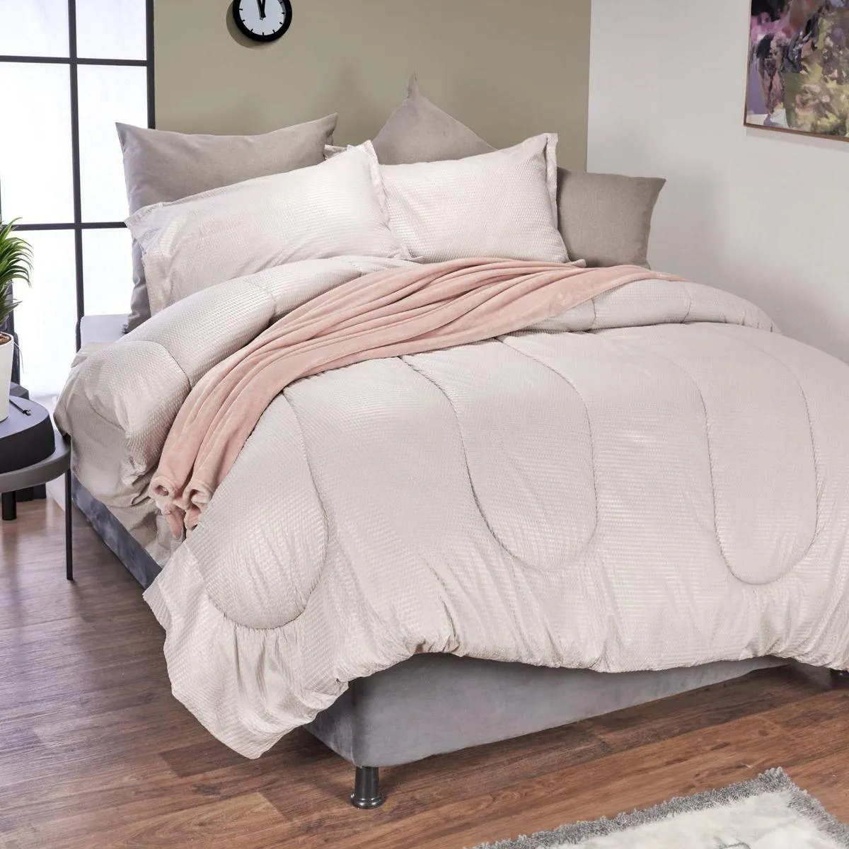 Plumón más fundón de almohada corrugado enlace perla
