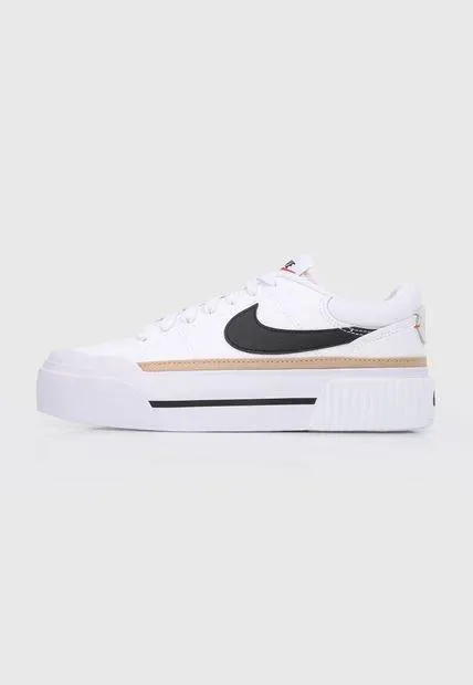 Tenis Lifestyle Blanco-Negro-Café Nike Court Legacy Lift