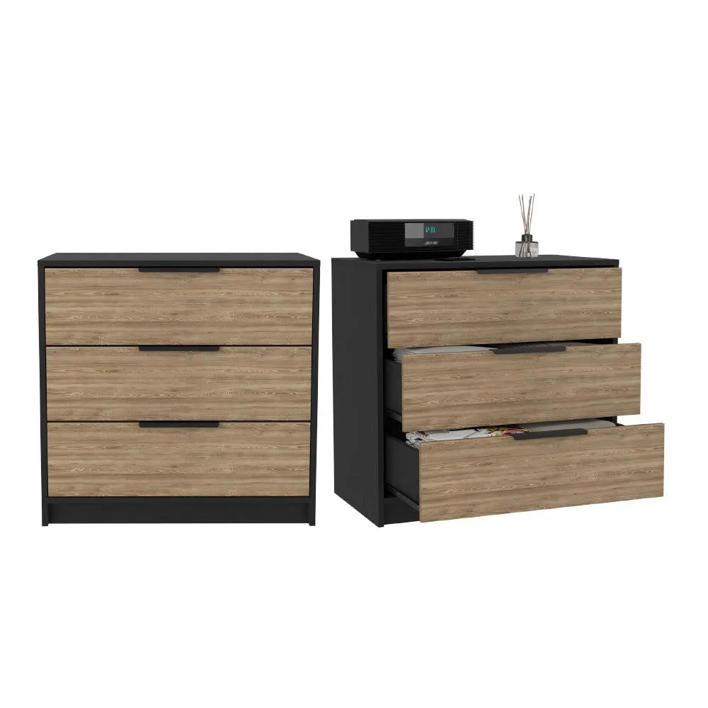 Organizador wesley, wengue y miel, con tres cajones zf x2