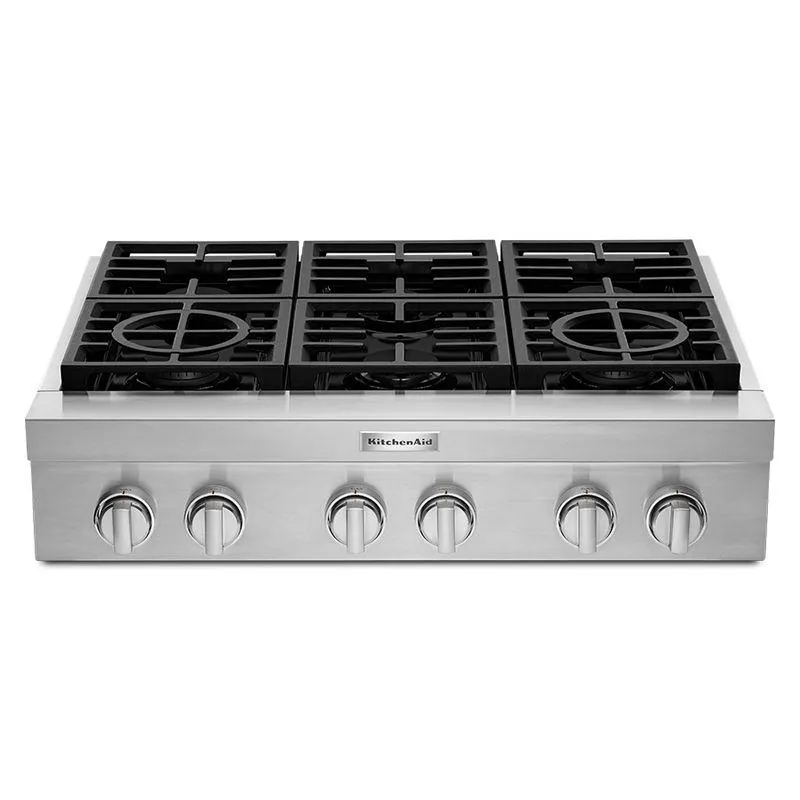 Cubierta de Gas Empotrable 90.8 cm con 6 Quemadores KitchenAid Acero inoxidable