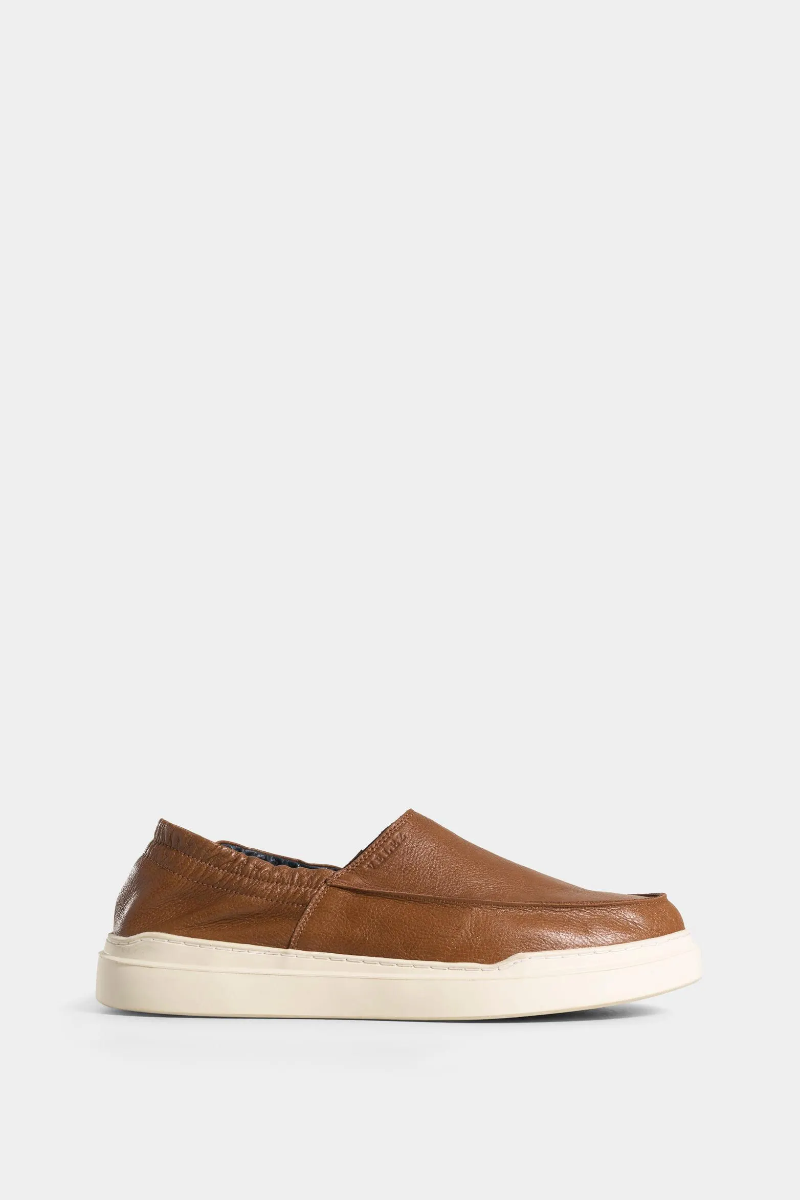 Mocasines atlantis de cuero para hombre ajuste elástico al talón