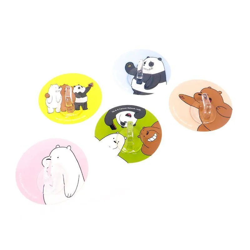 Paquete Ganchos Adhesivos, Osos Escandalosos, 5 Piezas, Pequeños, Transparentes