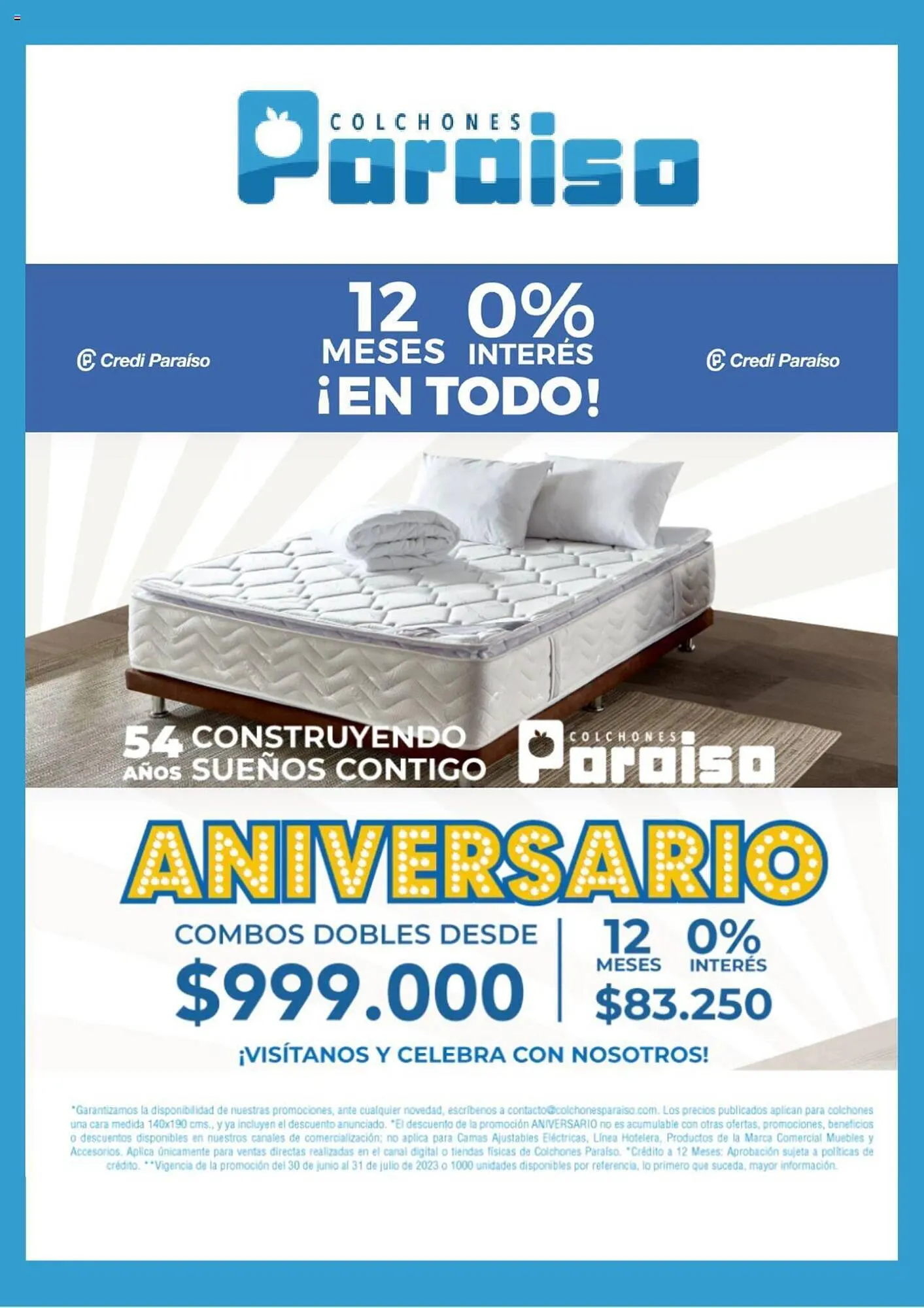Catalogo de Catálogo Colchones Paraiso 7 de julio al 31 de julio 2023 - Pag 1